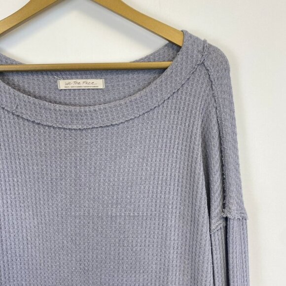 Free People Gray Thermal Waffle Knit Oversized Tunic - Picture 7 of 13